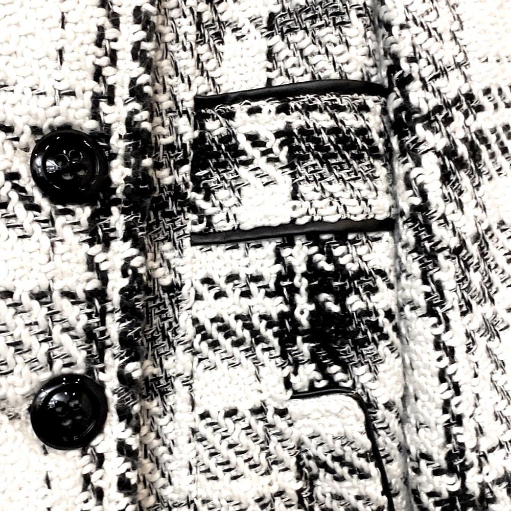 Classic Black & White Double Breasted Vintage Tweed Coat - Picture 5 of 10